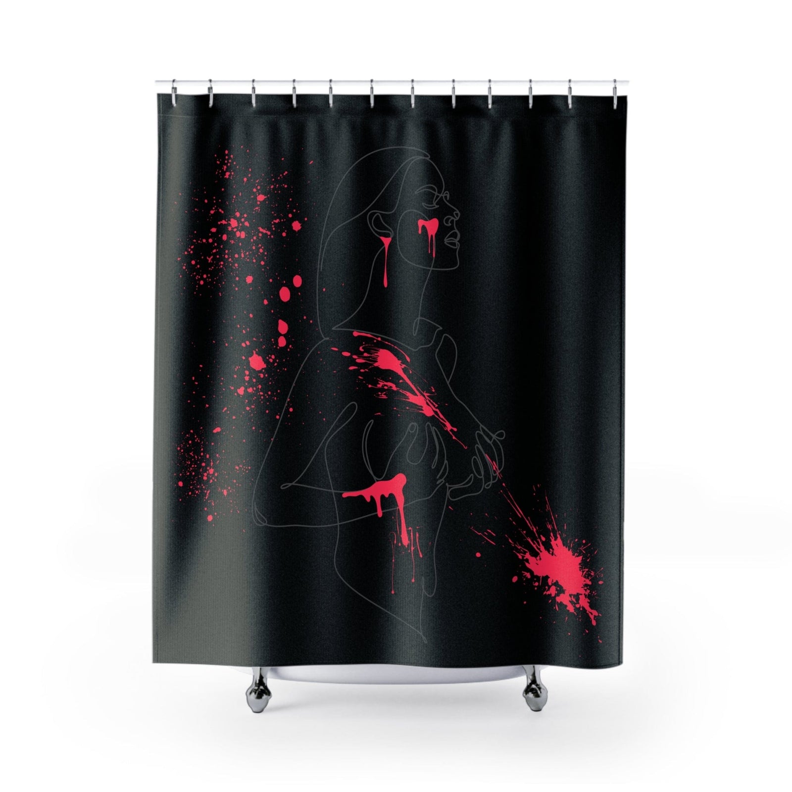 SUBTLE EROTICA - FLUIDITY | 18+ | SHOWER CURTAIN with Red Accents