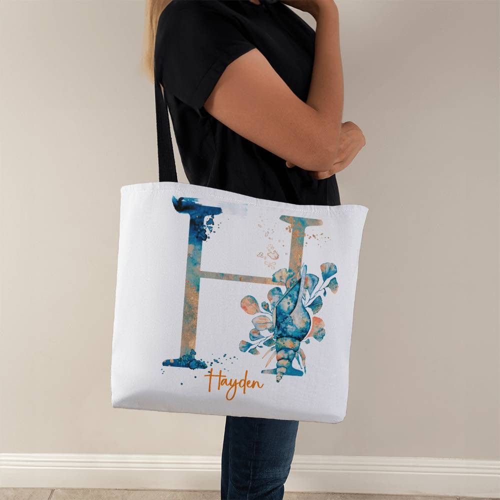 PERSONALIZABLE TOTE BAG | MONOGRAM - H | PERFECT GIFT for YOU, CO-WORKER, BFF