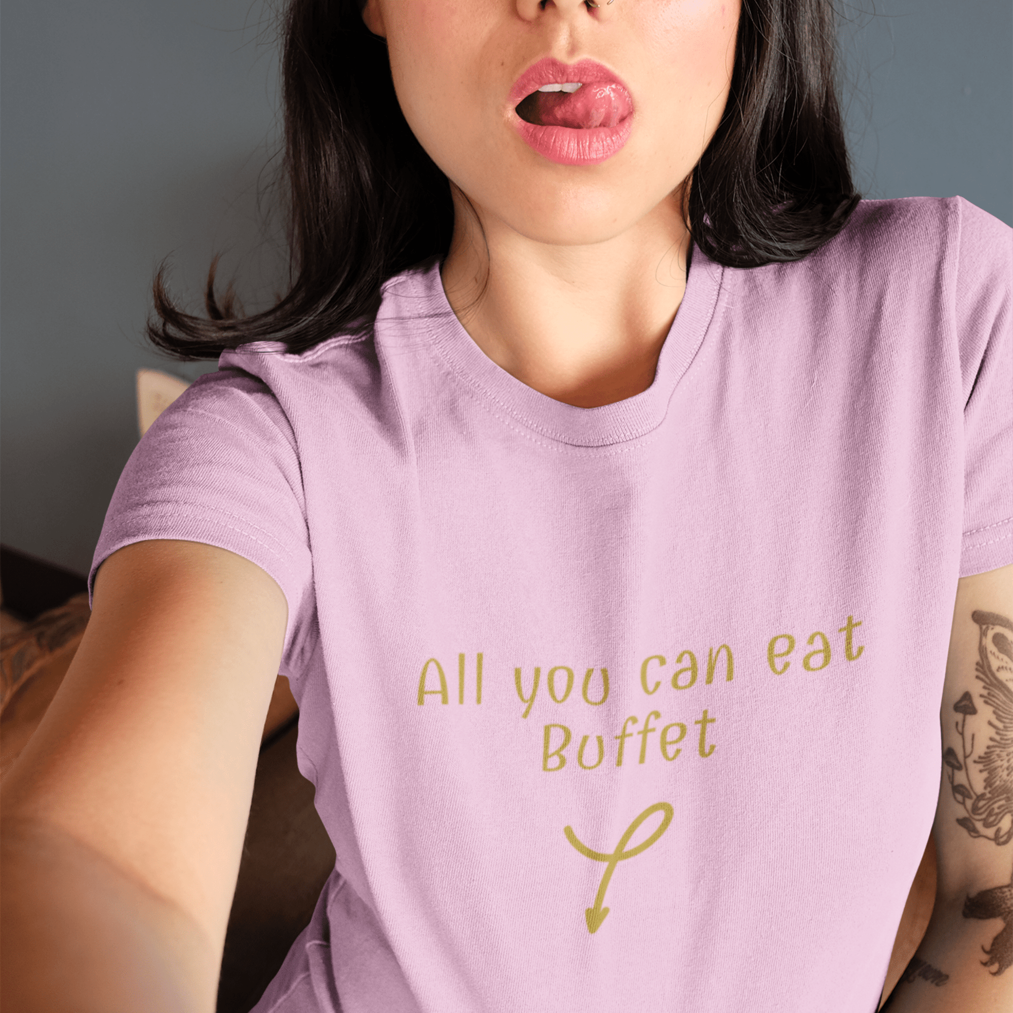 ALL YOU CAN EAT BUFFET | NAUGHTY | Unisex T-SHIRT | Gold Print