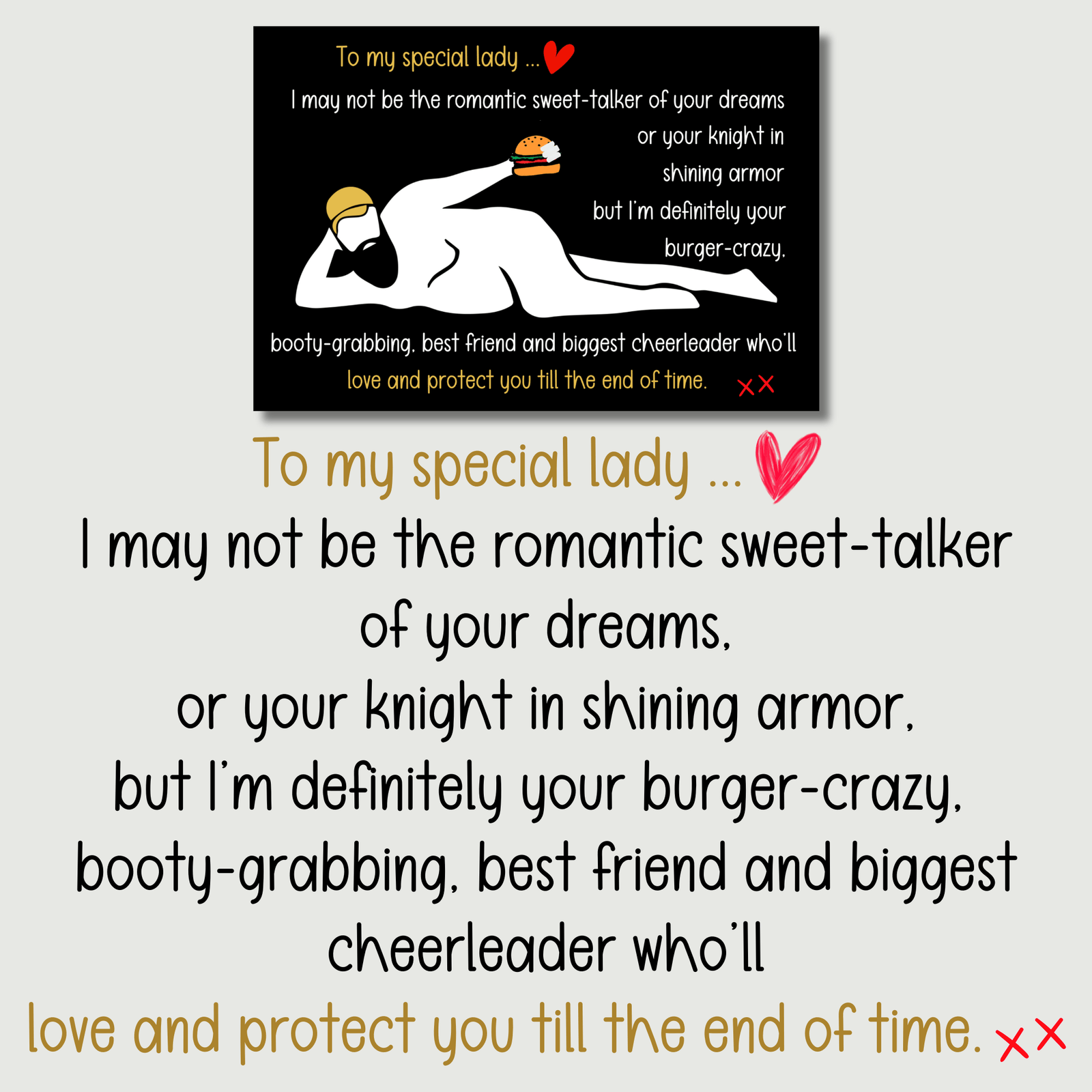 Teddy with BURGER-CRAZY message | Hilarious and Romantic Gift for Her