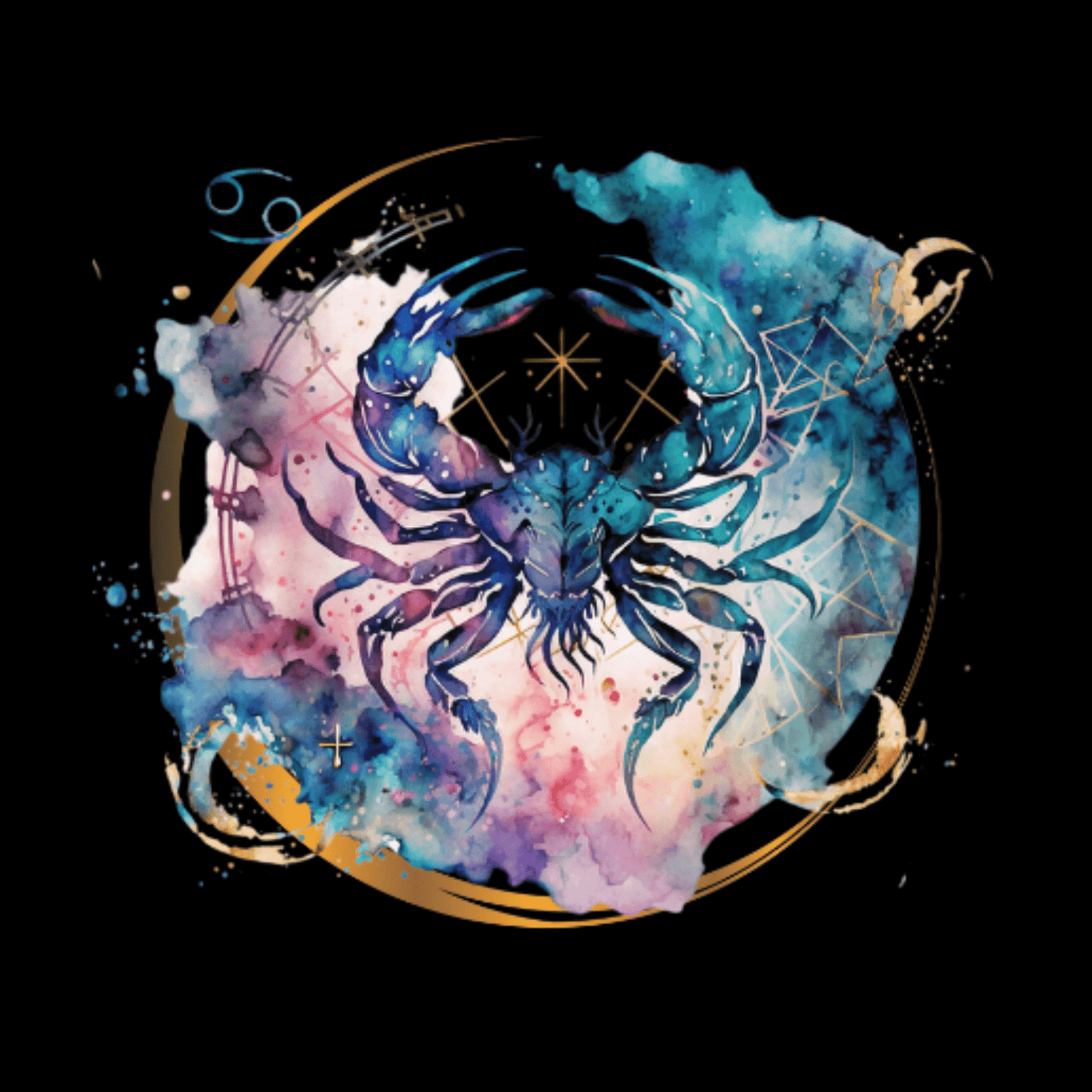 Cancer zodiac journal with personalized name option, featuring an artistic crab design and inspiring traits for June 21 - July 22