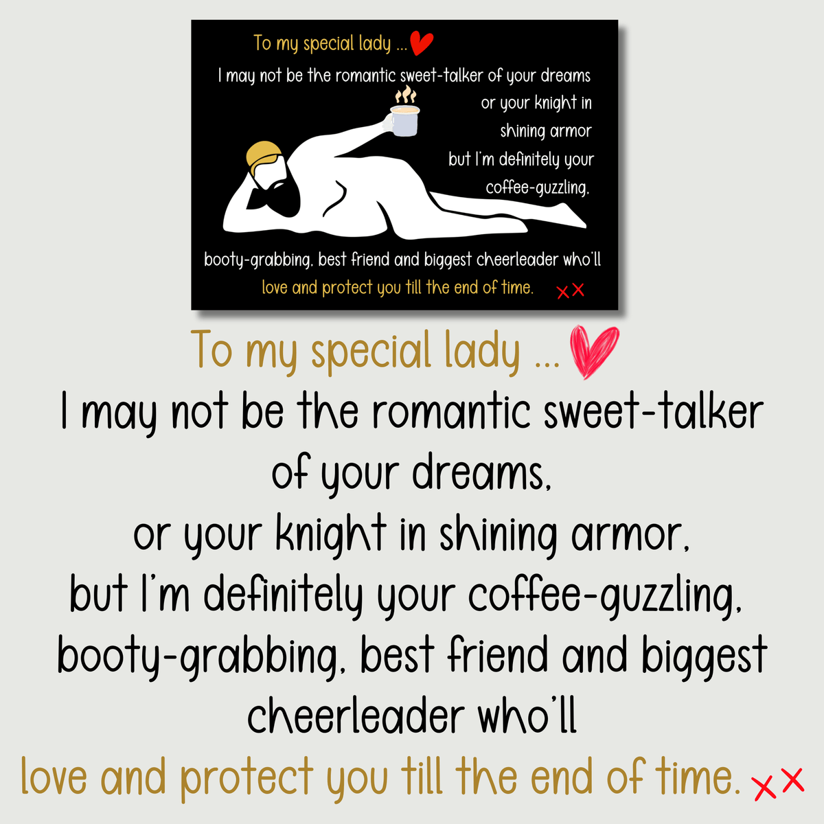 Teddy with COFFEE-GUZZLING message | Hilarious and Romantic Gift for Her