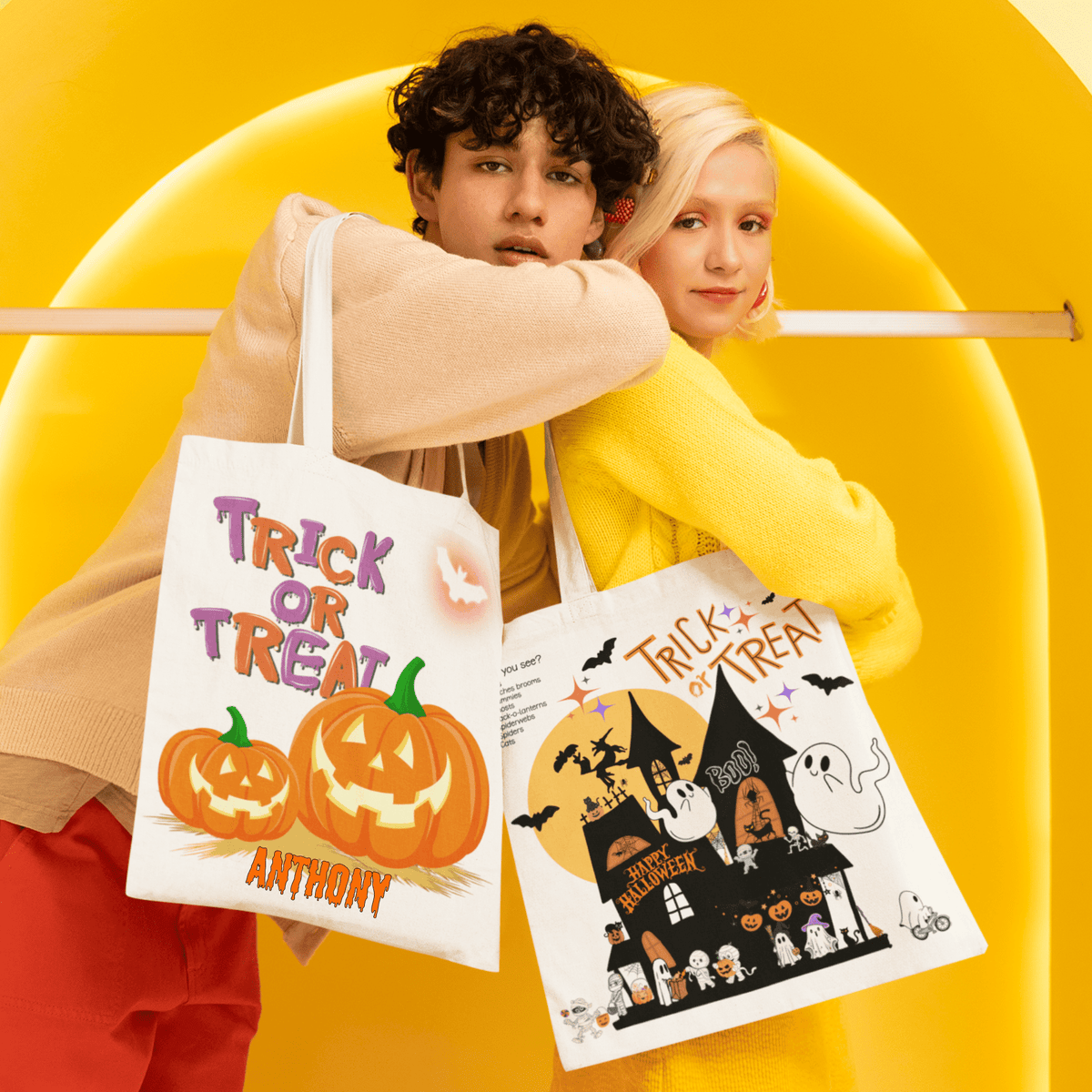 HALLOWEEN ACTIVITY - LOOT BAG | ADD-A-NAME | TRICK or TREAT | 3 SIZES