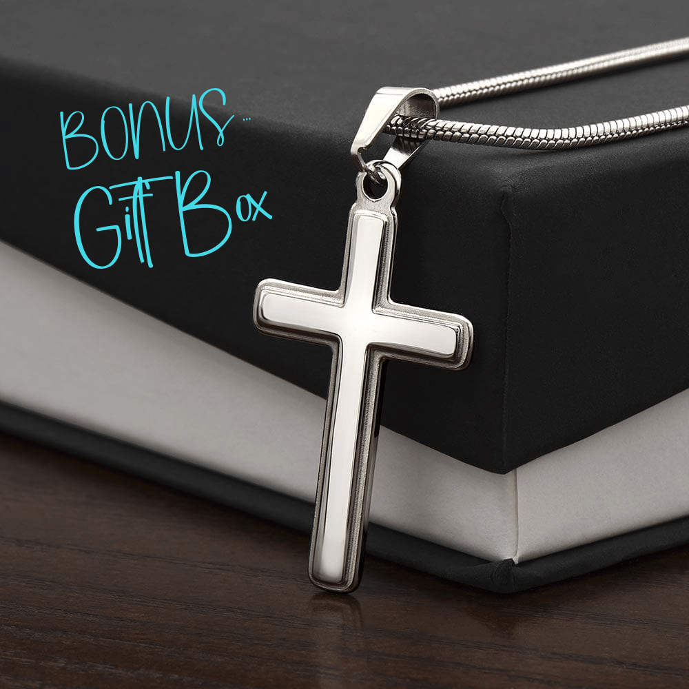 UNISEX - GIFT | Artisan-crafted CROSS NECKLACE with PERSONALIZABLE message