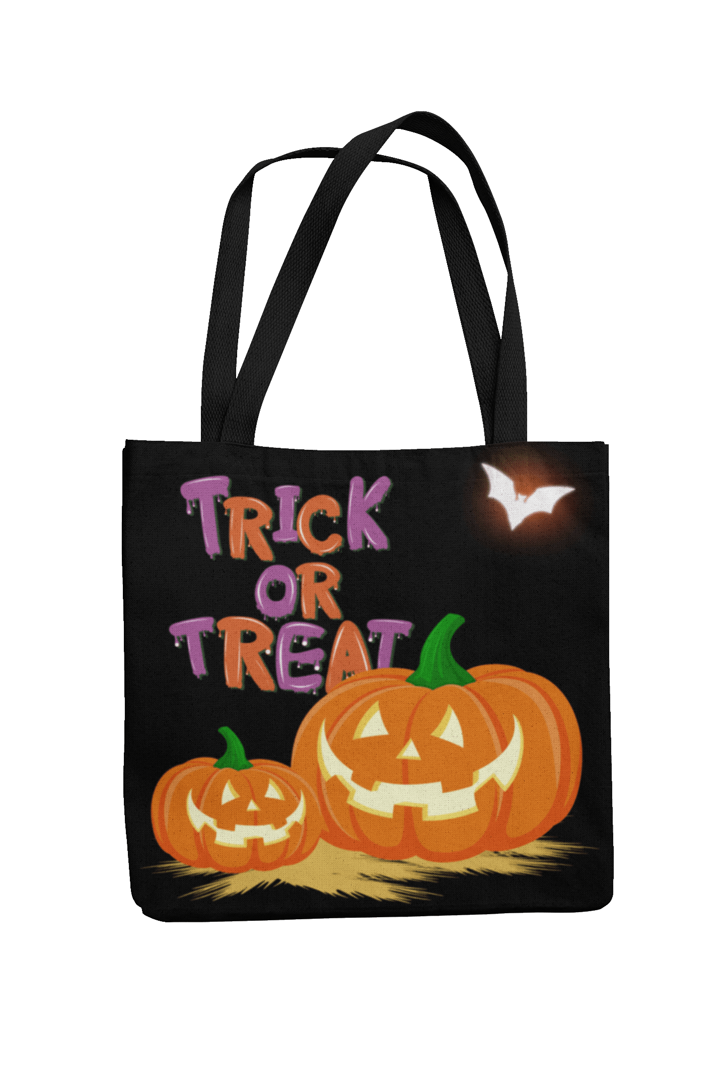 HALLOWEEN TOTE BAG | ADD-A-NAME | TRICK or TREAT | 3 SIZES