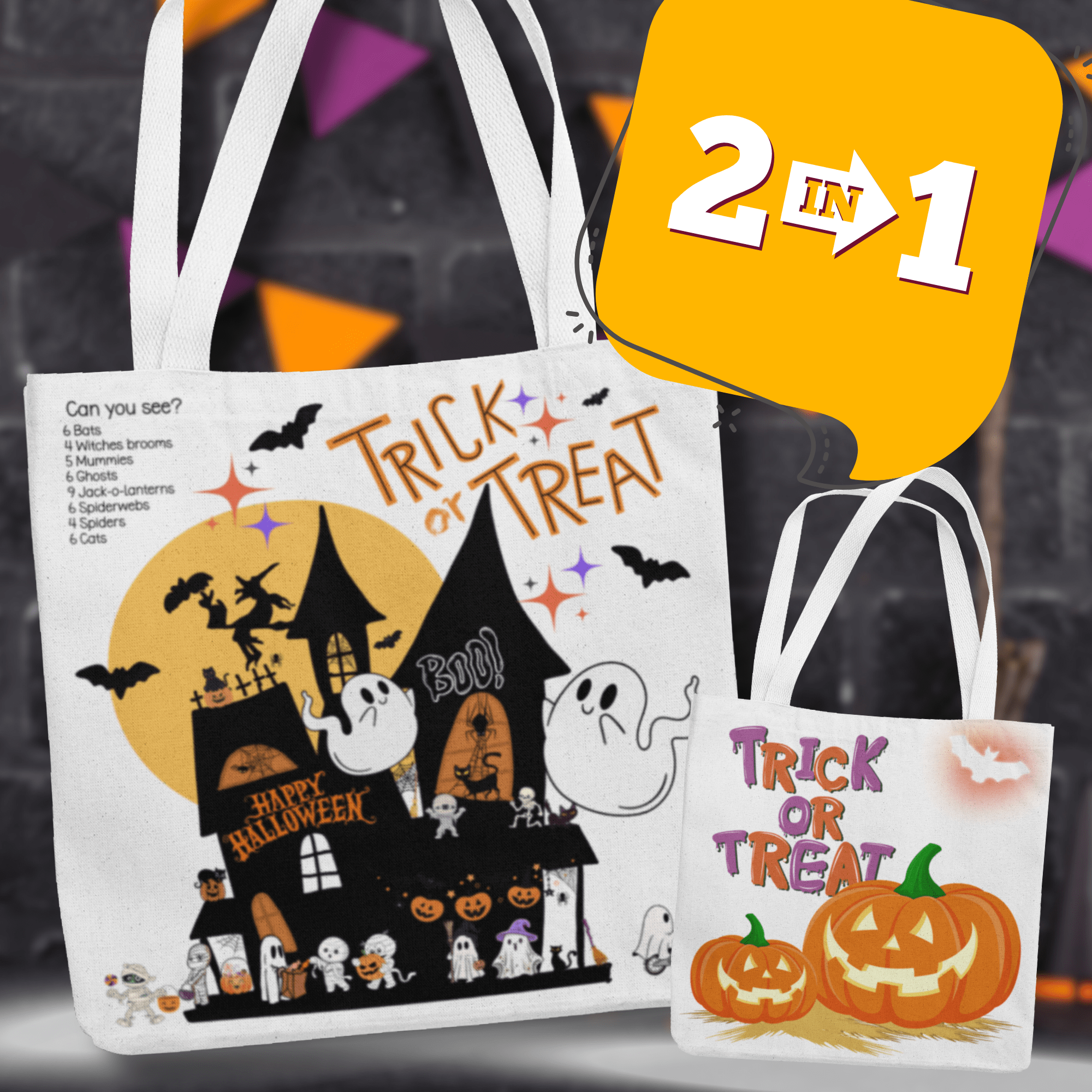 HALLOWEEN ACTIVITY - LOOT BAG | ADD-A-NAME | TRICK or TREAT | 3 SIZES