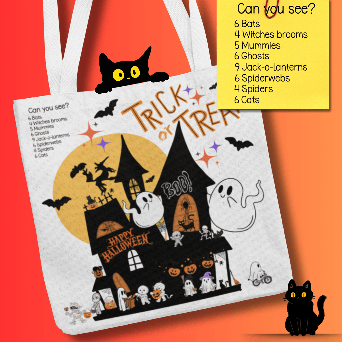 HALLOWEEN ACTIVITY - LOOT BAG | ADD-A-NAME | TRICK or TREAT | 3 SIZES
