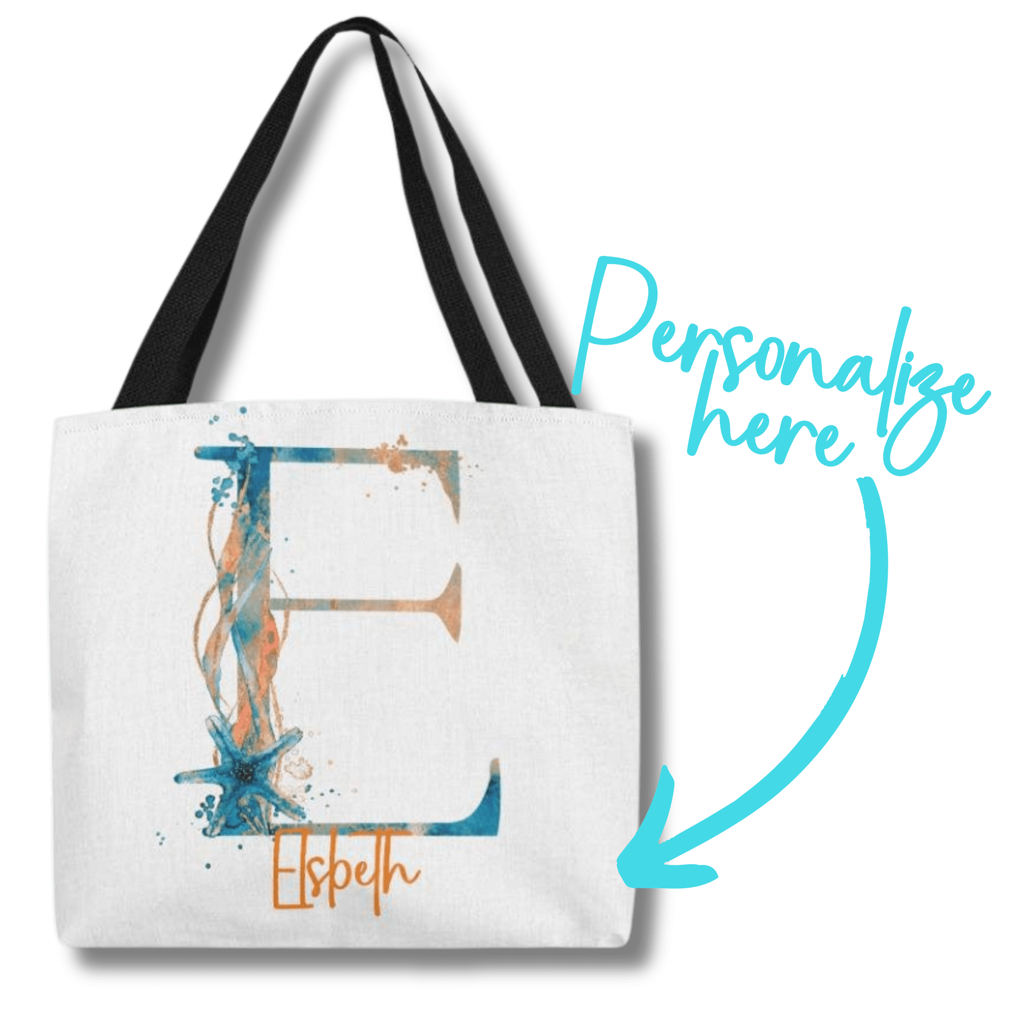 PERSONALIZABLE TOTE BAG | MONOGRAM - E | PERFECT GIFT for CO-WORKER, TEACHER, YOU