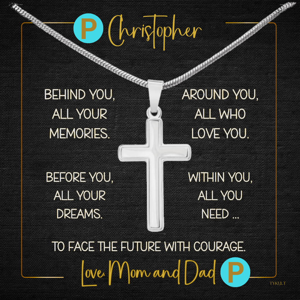 UNISEX - GIFT | Artisan-crafted CROSS NECKLACE with PERSONALIZABLE message