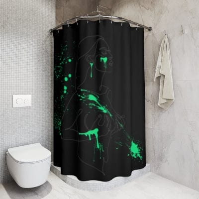 SUBTLE EROTICA - FLUIDITY | 18+ | SHOWER CURTAIN with Green Accents