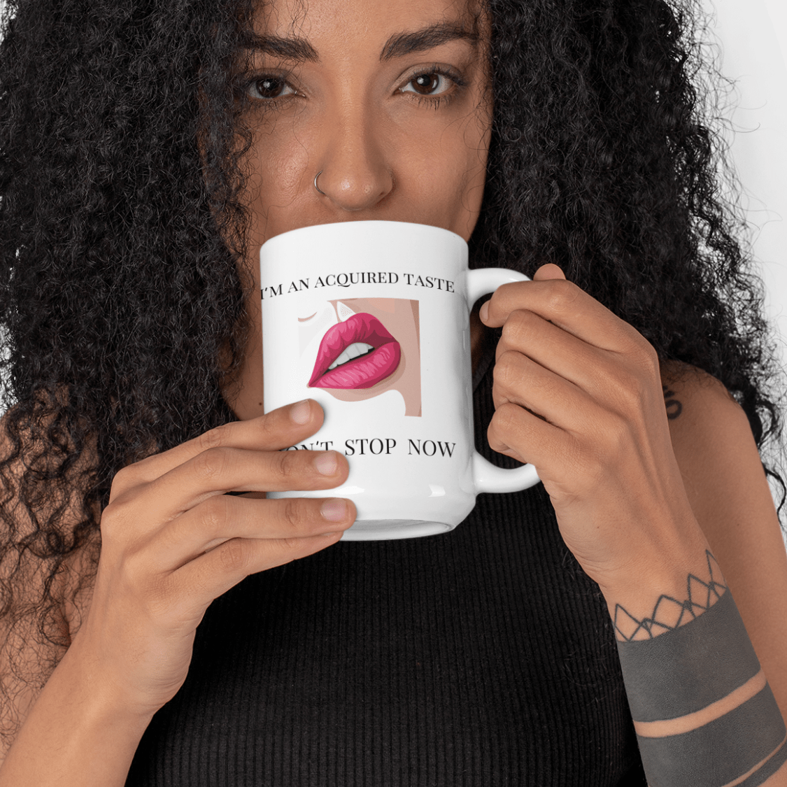 15 OZ NAUGHTY MUG - FUN GAG GIFT for HER - I&#39;M AN ACQUIRED TASTE