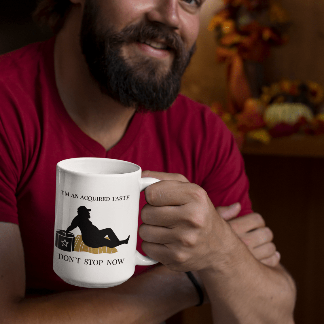 15 OZ NAUGHTY MUG - FUN GAG GIFT for HIM - I'M AN ACQUIRED TASTE