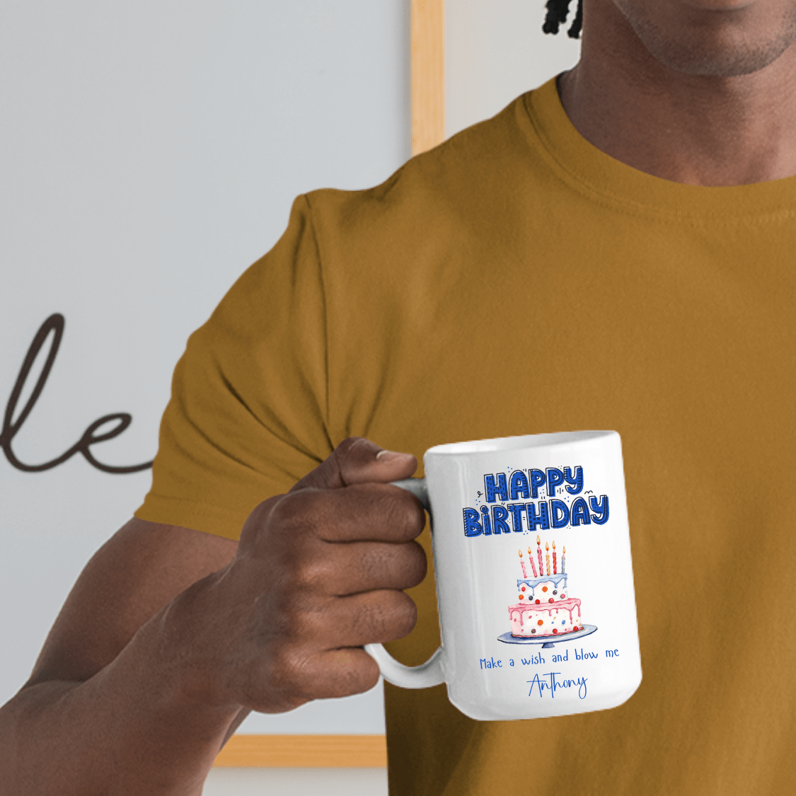 HAPPY BIRTHDAY - BLOW | 18+ | PERSONALIZABLE 15oz Two Tone MUG