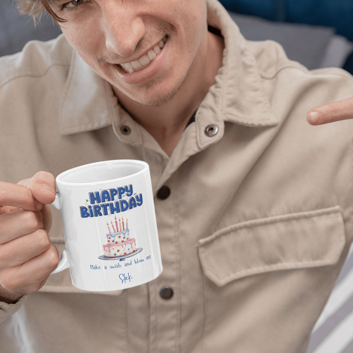 HAPPY BIRTHDAY - BLOW | 18+ | PERSONALIZABLE 15oz Two Tone MUG