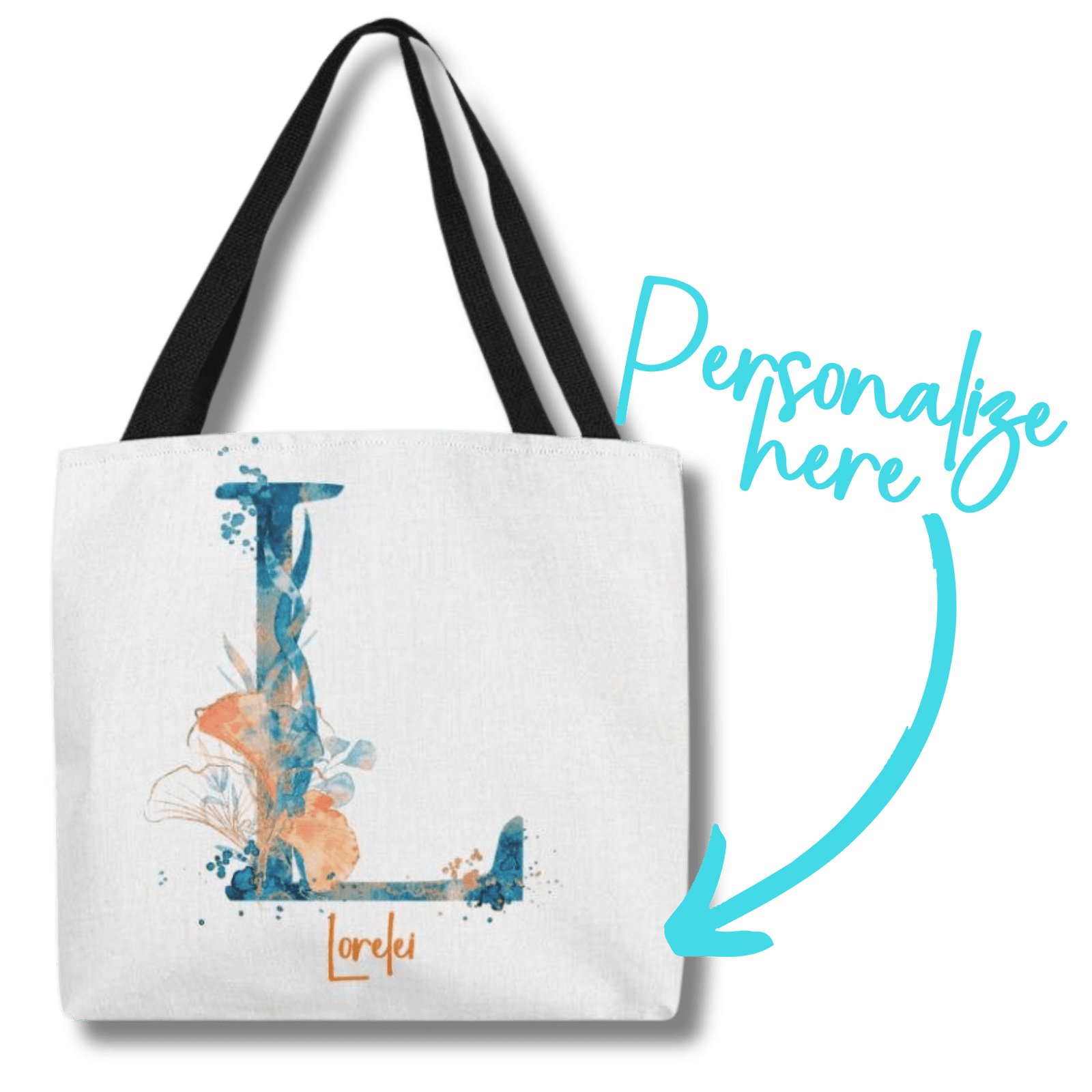PERSONALIZABLE TOTE BAG | MONOGRAM - L | PERFECT GIFT for GRANDMA, YOU, DAUGHTER