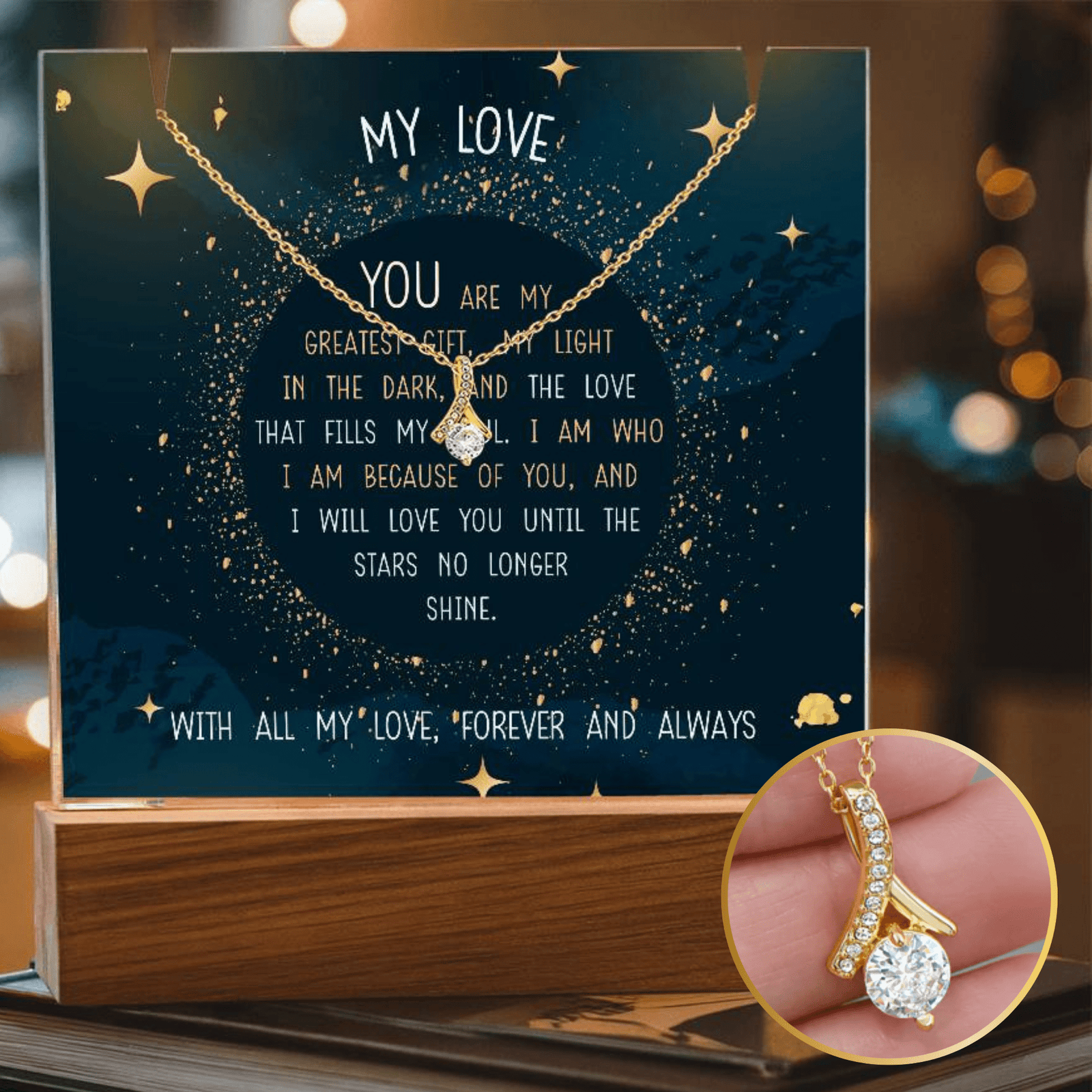 YOU ARE MY GREATEST GIFT | 2-for-1 LED Nightlight with Alluring Beauty Necklace