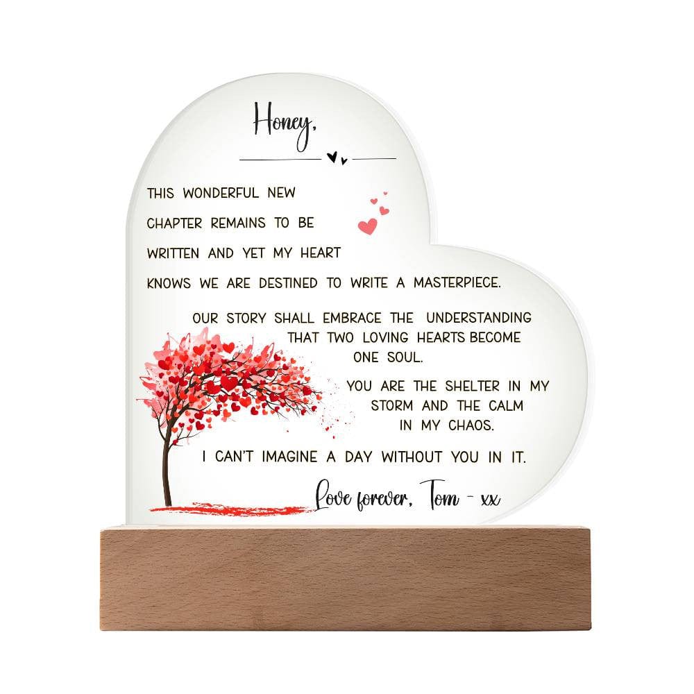 A HEART TOUCHING MESSAGE of LOVE and COMMITMENT | ACRYLIC HEART PLAQUE