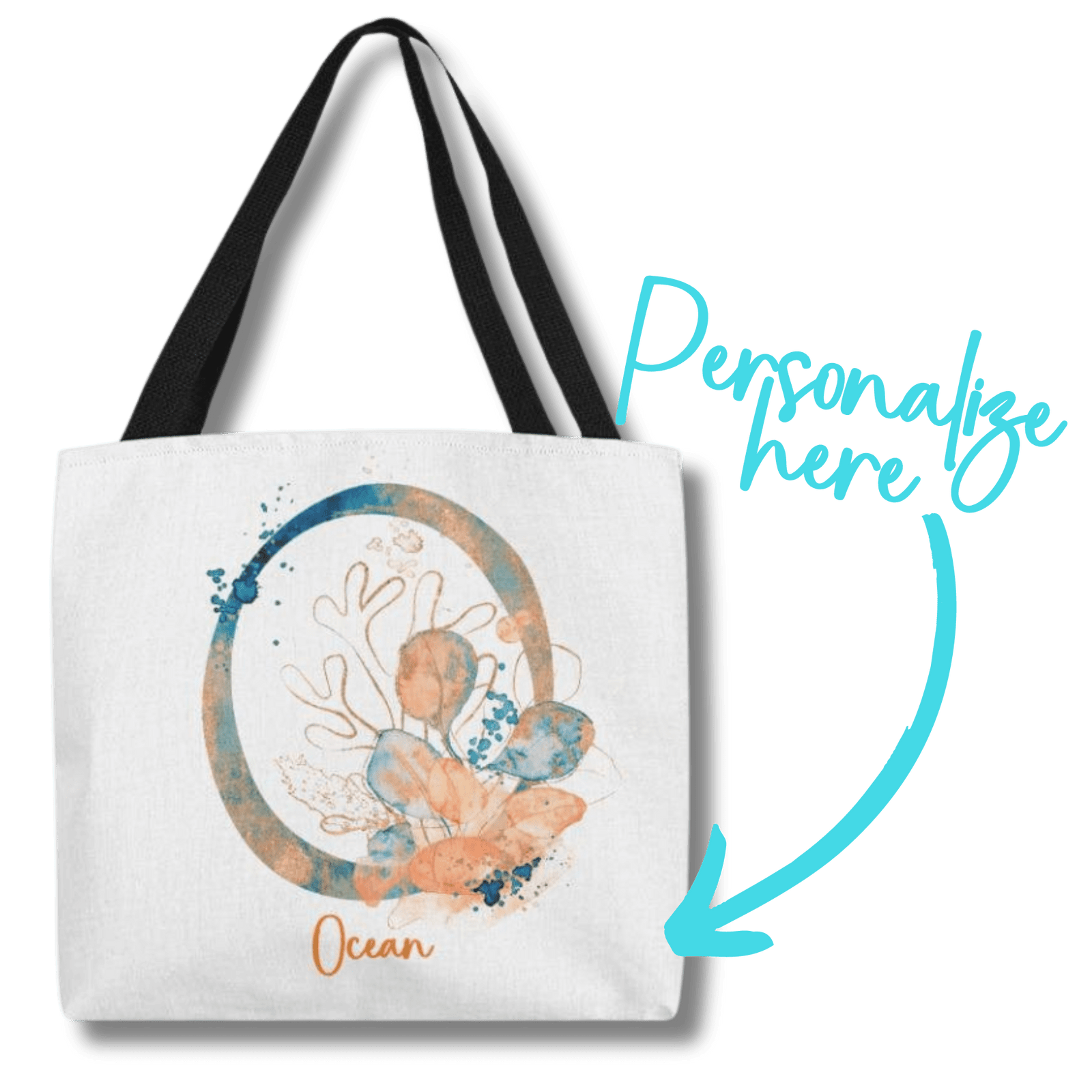 PERSONALIZABLE TOTE BAG | MONOGRAM - O | PERFECT GIFT for WIFE, MOTHER-in-LAW, YOU