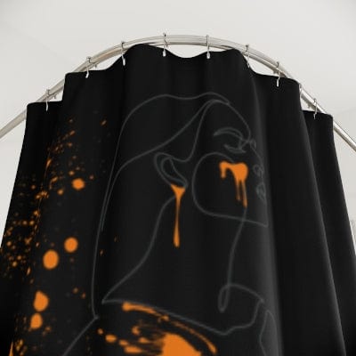 SUBTLE EROTICA - FLUIDITY | 18+ | SHOWER CURTAIN with Orange Accents