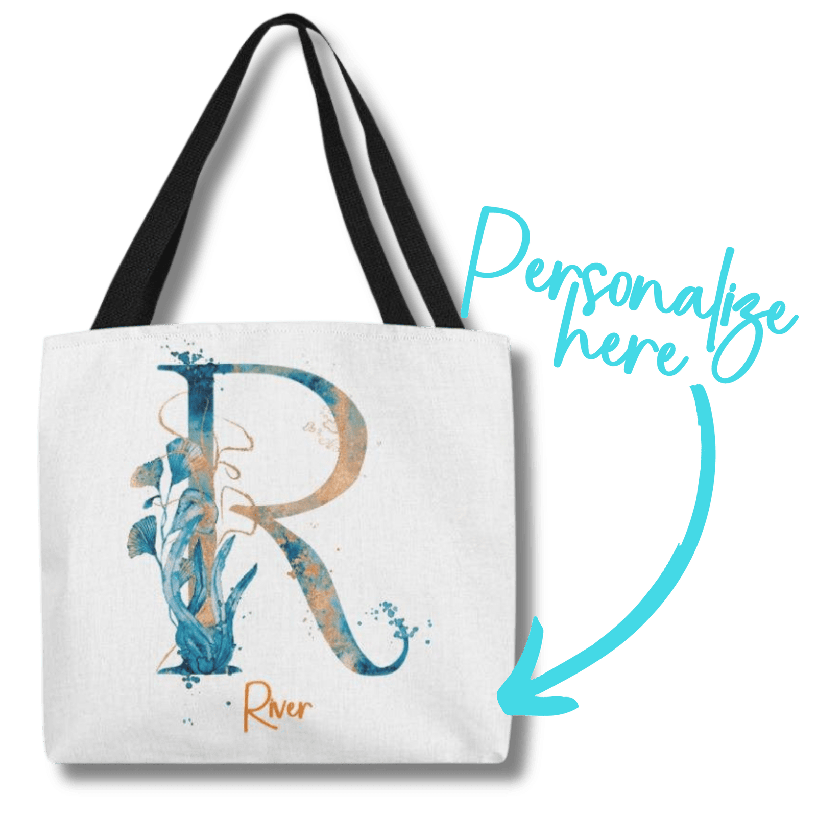 PERSONALIZABLE TOTE BAG | MONOGRAM - R | PERFECT GIFT for SISTER, SISTER-in-LAW, BFF