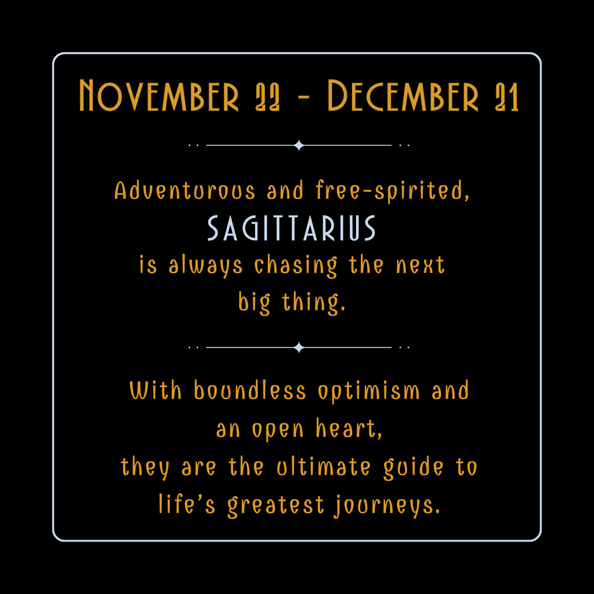 Personalized Sagittarius zodiac notebook with a celestial archer illustration and an inspiring message about their love for adventure and discovery