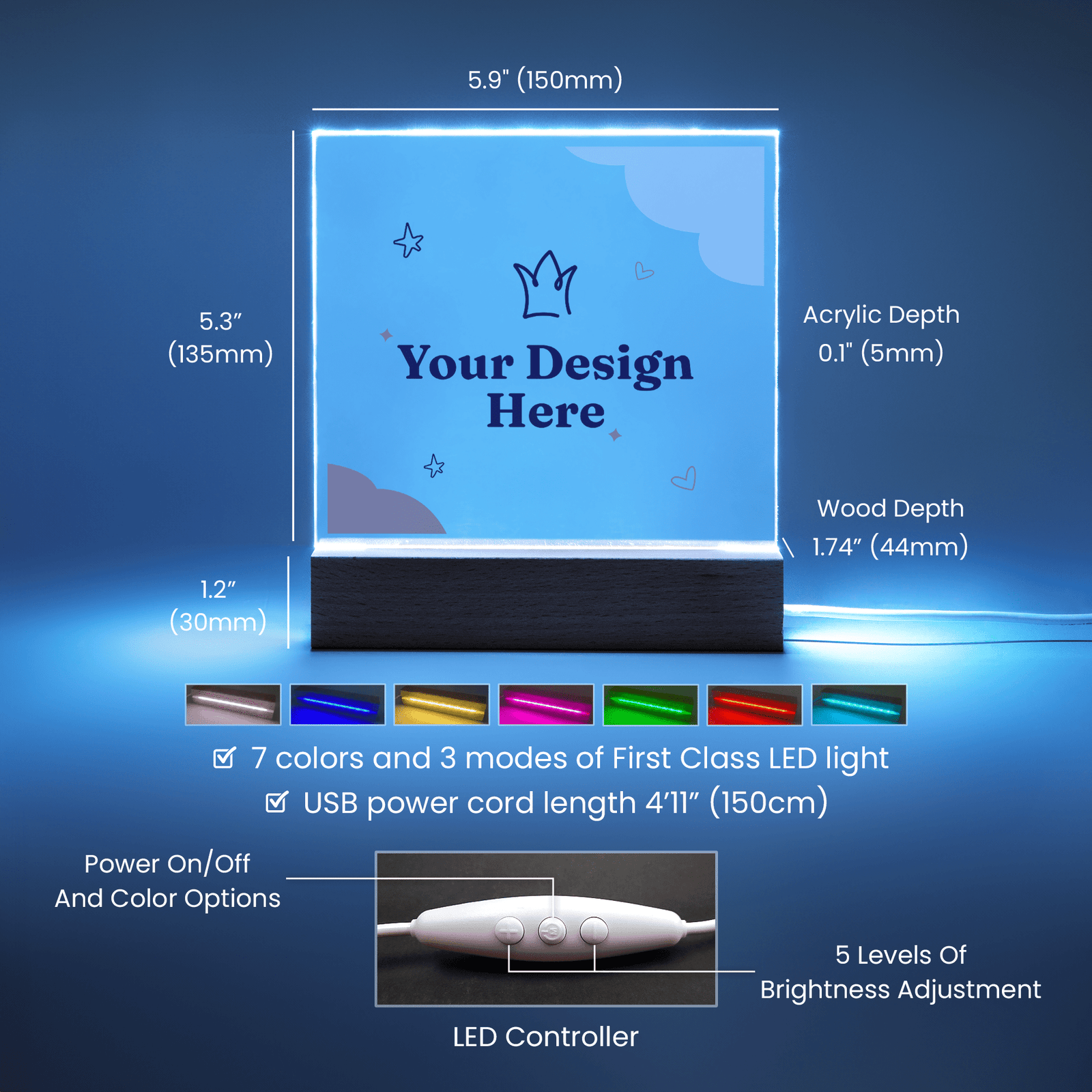 DAD - THE MAN, THE MYTH, THE LEGEND | Square  Acrylic Plaque | PERSONALIZABLE for Birthdays, Father's Day or Other