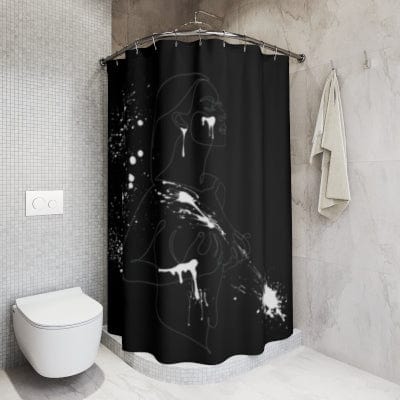 SUBTLE EROTICA - FLUIDITY | 18+ | SHOWER CURTAIN with White Accents