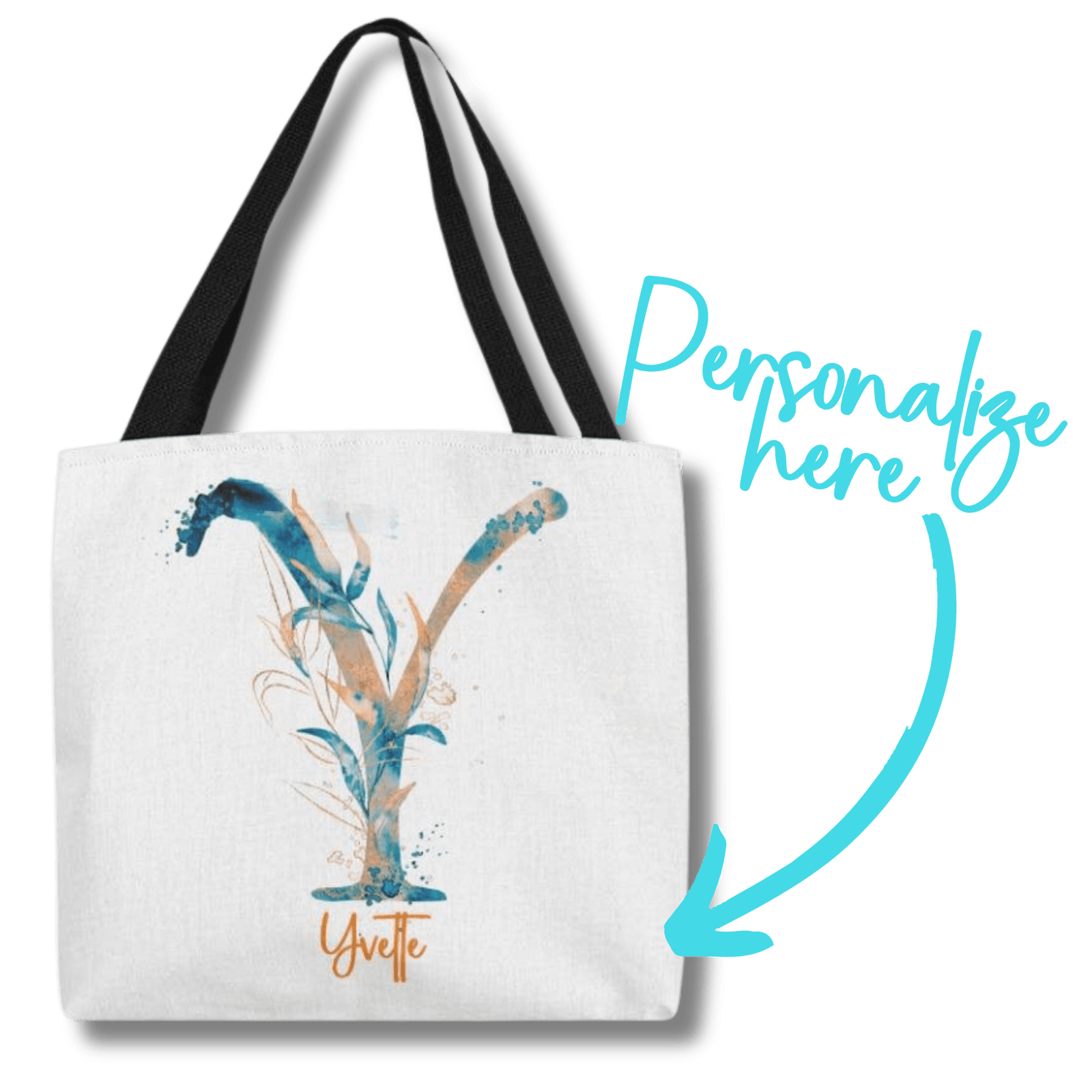 PERSONALIZABLE TOTE BAG | MONOGRAM - Y | PERFECT GIFT for FIANCEE, CO-WORKER, YOU