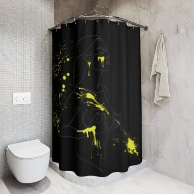 SUBTLE EROTICA - FLUIDITY | 18+ | SHOWER CURTAIN with Yellow Accents