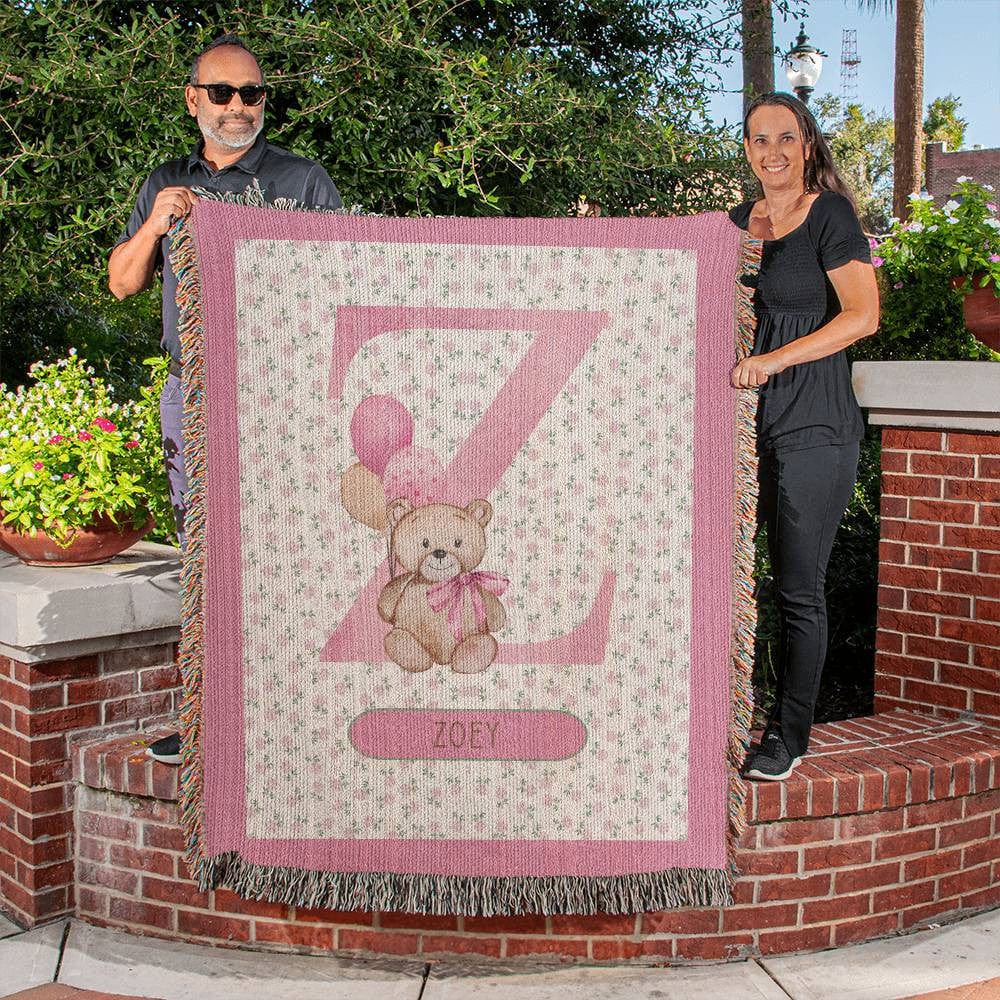 Personalizable A to Z Quality HEIRLOOM BLANKET for little Girl.  Perfect gift for Daughter or Granddaughter.