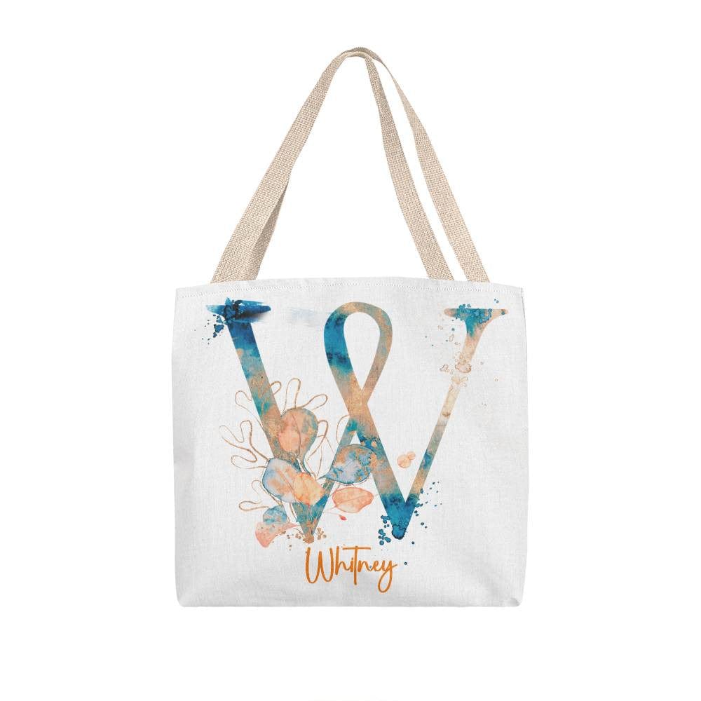 PERSONALIZABLE TOTE BAG | MONOGRAM - W | PERFECT GIFT for WIFE, SISTER-in-LAW, BFF