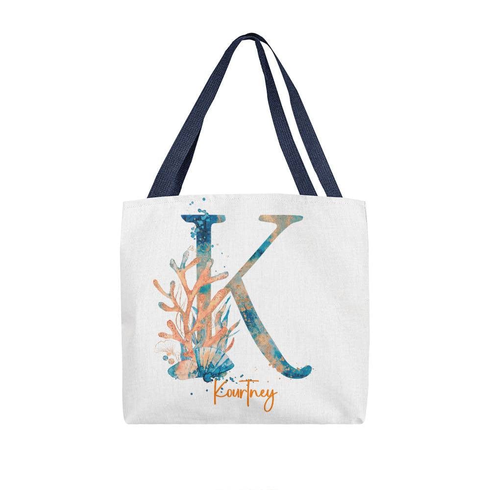 PERSONALIZABLE TOTE BAG | MONOGRAM - K | PERFECT GIFT FOR WIFE, SISTER, CO-WORKER