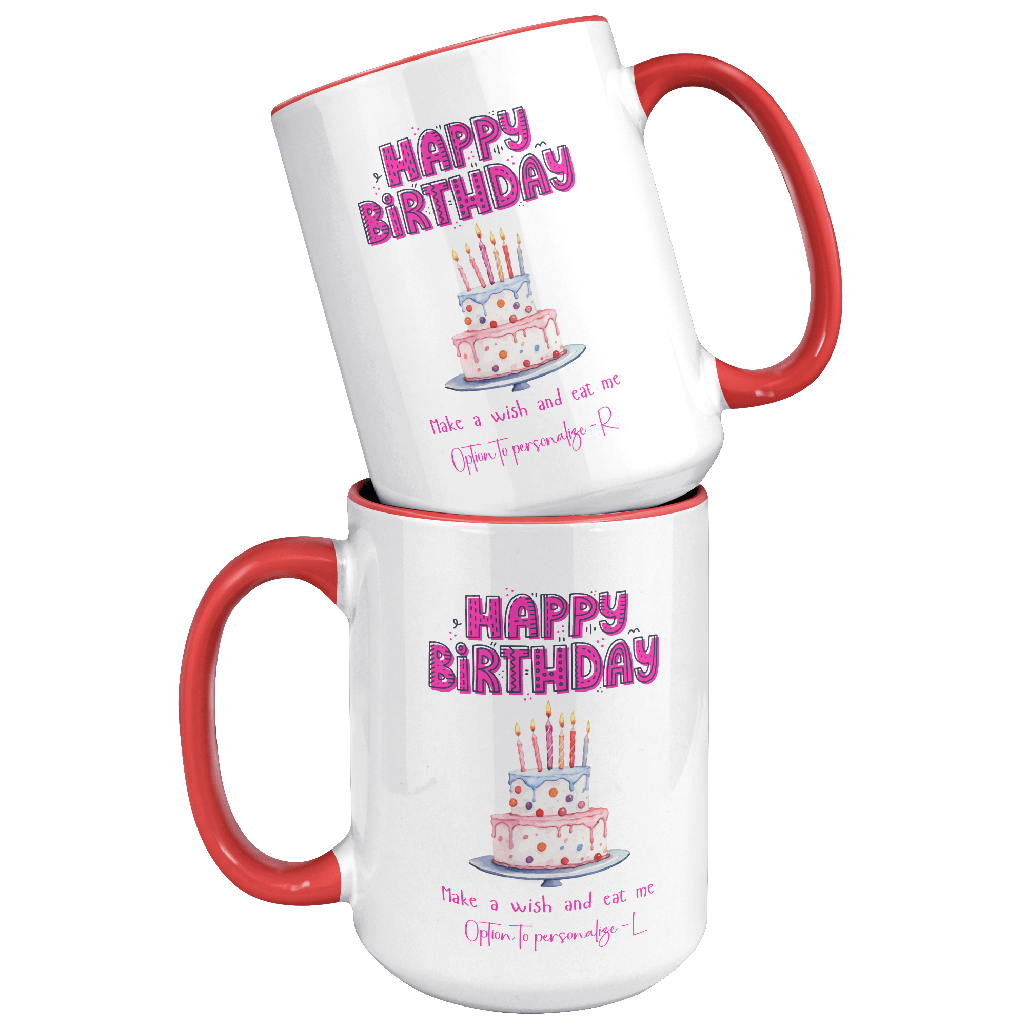 🇺🇸/🇨🇦 - HAPPY BIRTHDAY - EAT | 18+ | PERSONALIZABLE 15oz Two Tone MUG