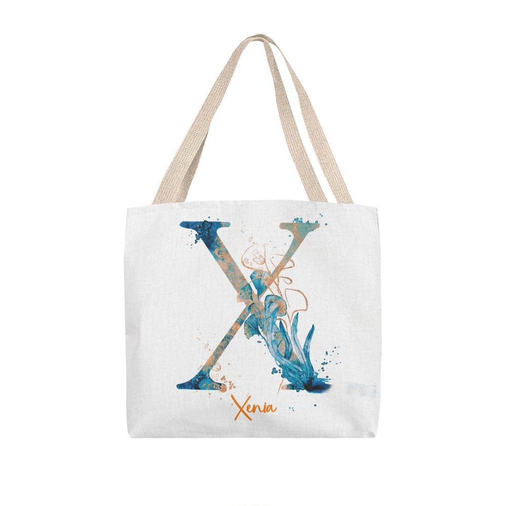 PERSONALIZABLE TOTE BAG | MONOGRAM - X | PERFECT GIFT for TEACHER, SISTER, MOM