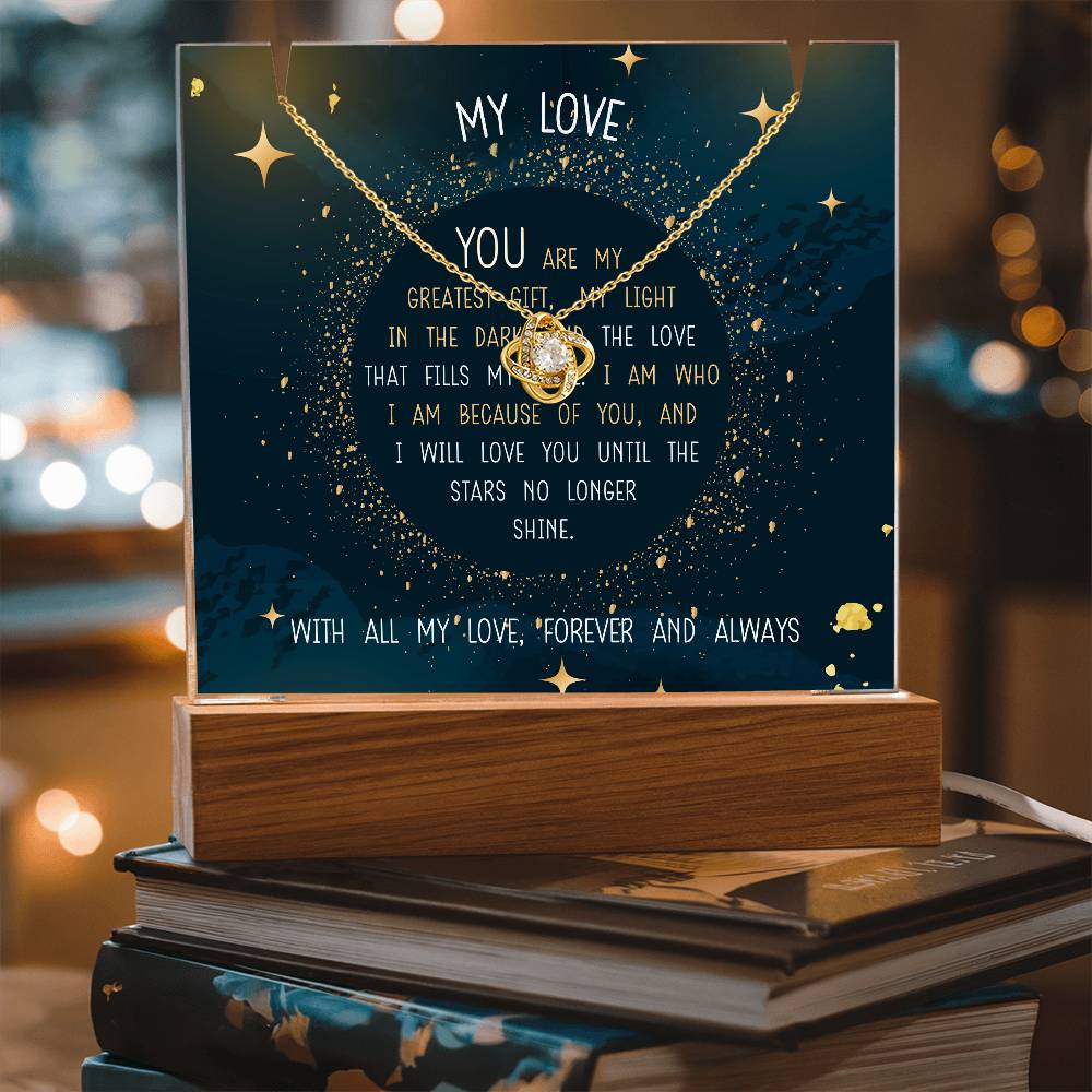 YOU ARE MY GREATEST GIFT | 2-for-1 LED Mood Light with Love Knot Necklace