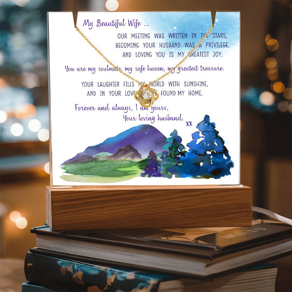 WRITTEN IN THE STARS | 2-for-1 LED Mood Light with Love Knot Necklace