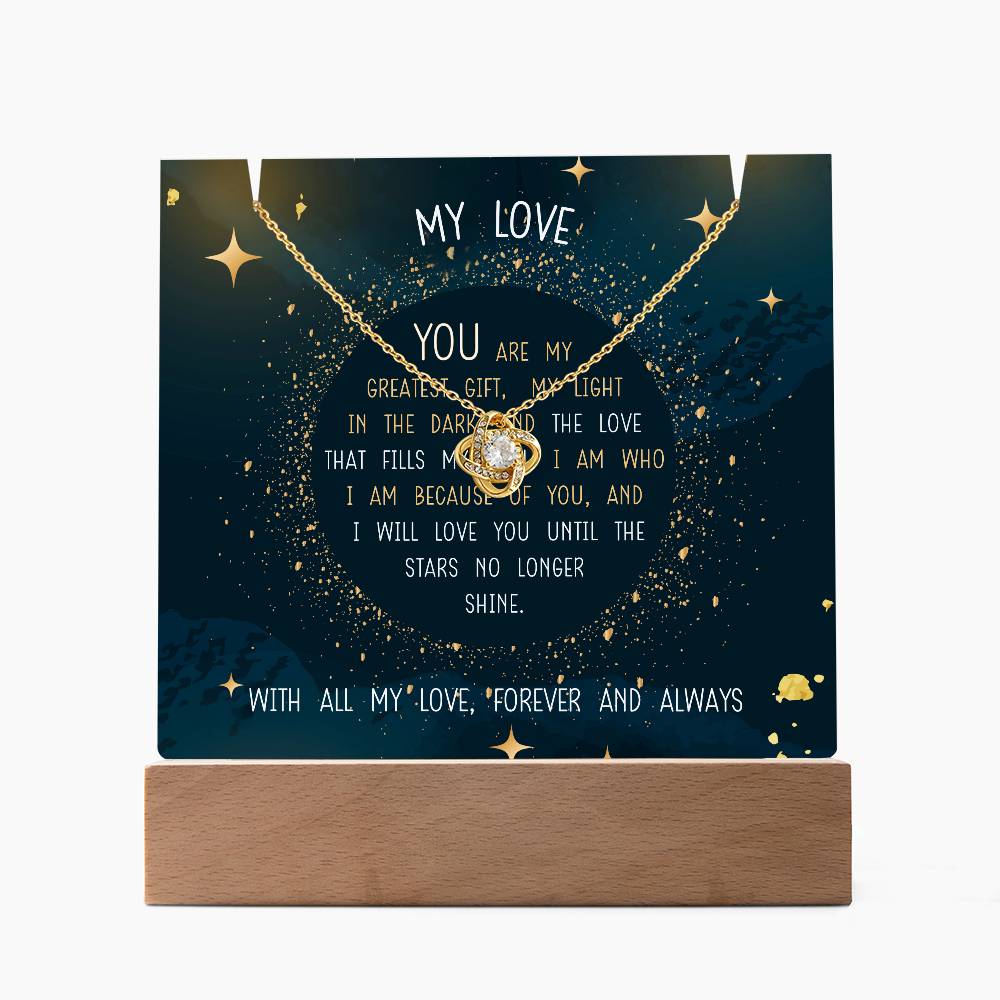 YOU ARE MY GREATEST GIFT | 2-for-1 LED Mood Light with Love Knot Necklace