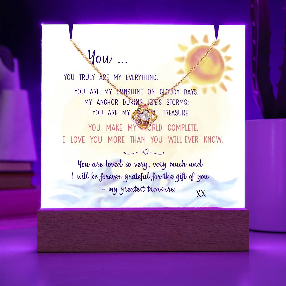 YOU ARE MY GREATEST TREASURE | 2-for-1 LED Mood Light with Love Knot Necklace