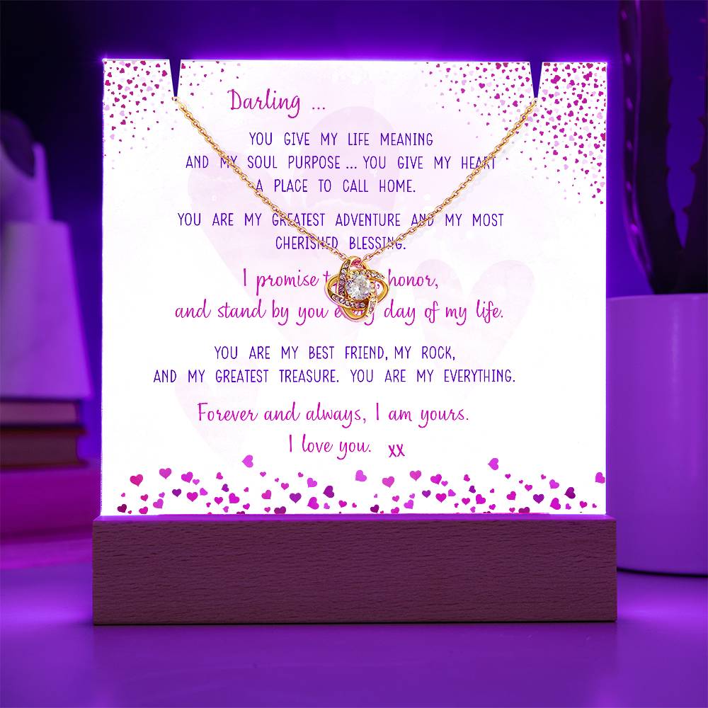 MY MOST CHERISHED BLESSING | 2-for-1 LED Mood Light with Love Knot Necklace