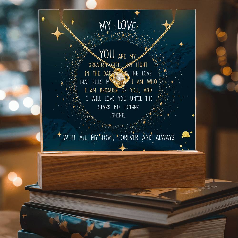 YOU ARE MY GREATEST GIFT | 2-for-1 LED Mood Light with Love Knot Necklace