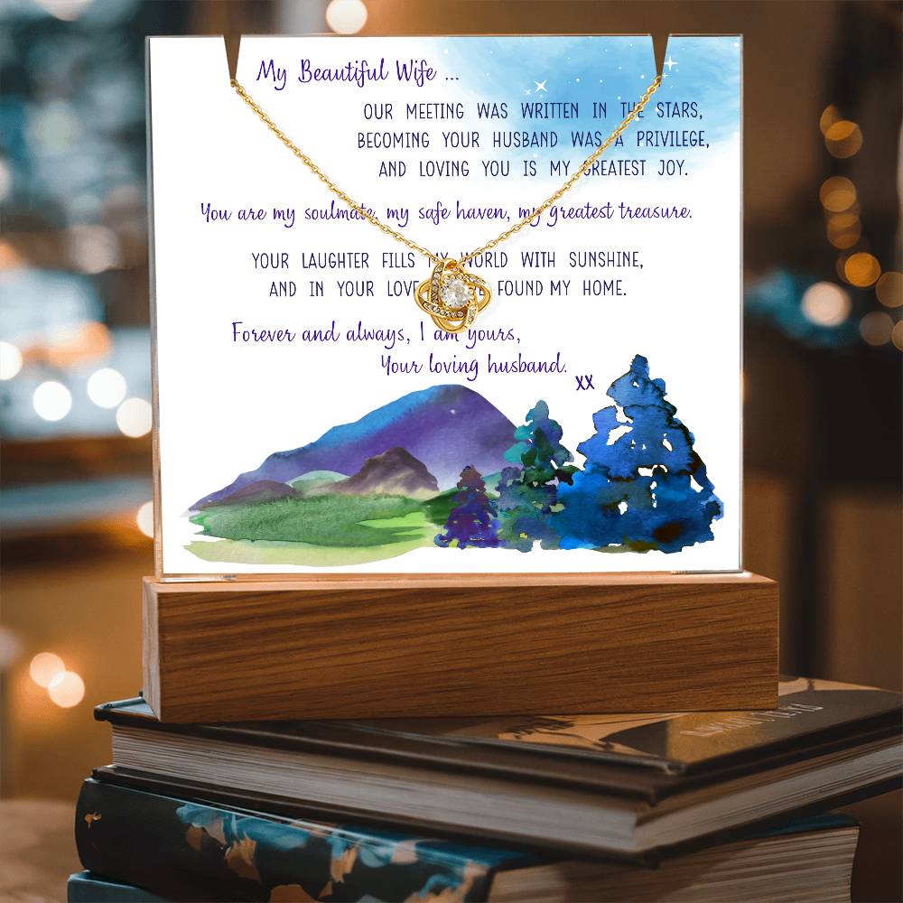 WRITTEN IN THE STARS | 2-for-1 LED Mood Light with Love Knot Necklace