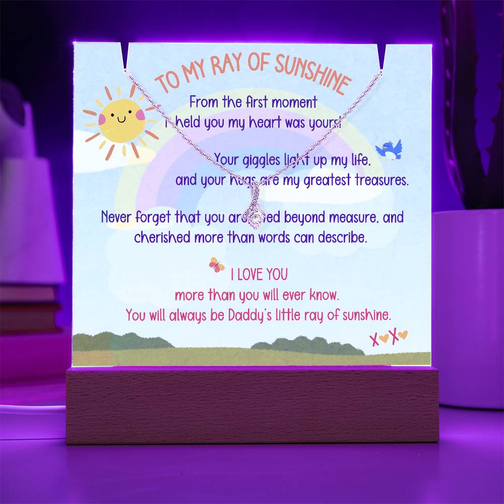 TO MY RAY of SUNSHINE - LOVE DAD - LED NIGHTLIGHT and NECKLACE