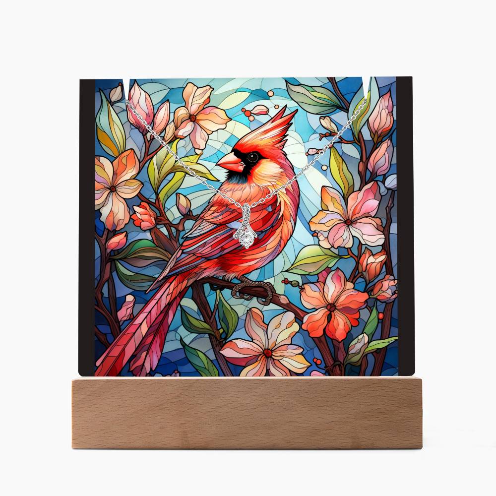 CARDINALS - 1 | 2-for-1 Night Light Plaque with Alluring Beauty Necklace
