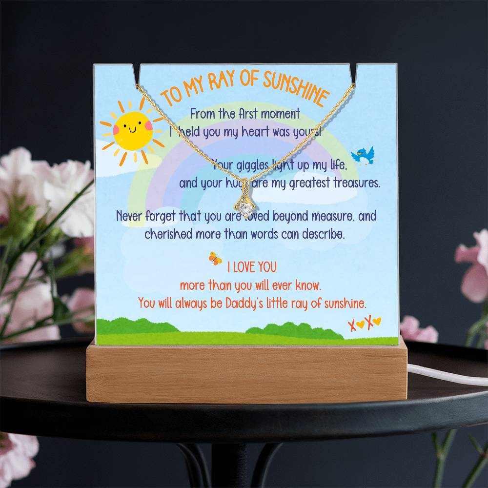 TO MY RAY of SUNSHINE - LOVE DAD - LED NIGHTLIGHT and NECKLACE