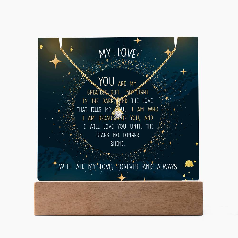 YOU ARE MY GREATEST GIFT | 2-for-1 LED Nightlight with Alluring Beauty Necklace