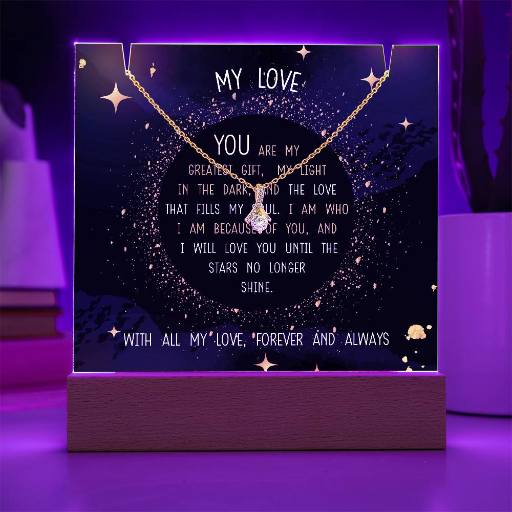 YOU ARE MY GREATEST GIFT | 2-for-1 LED Nightlight with Alluring Beauty Necklace