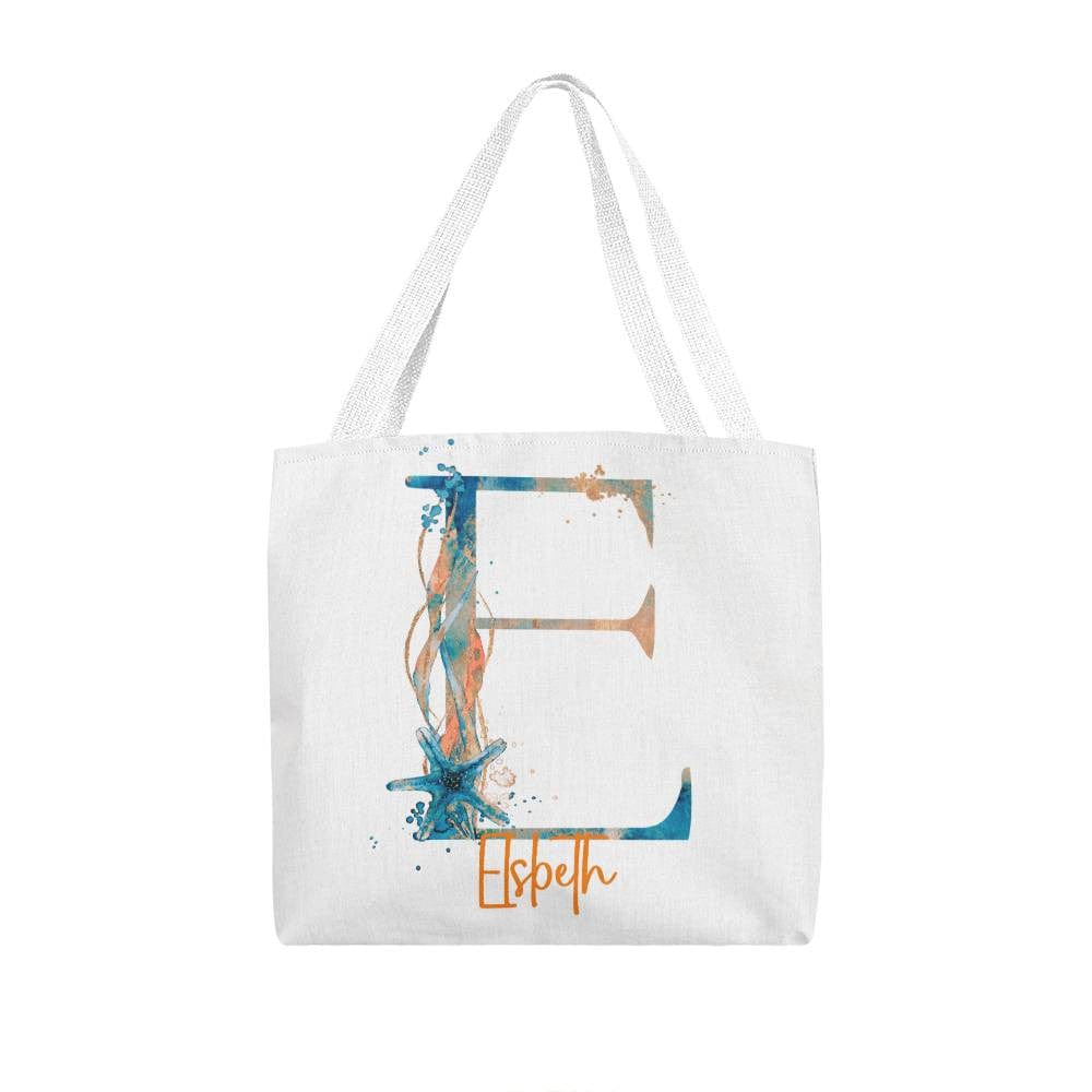 PERSONALIZABLE TOTE BAG | MONOGRAM - E | PERFECT GIFT for CO-WORKER, TEACHER, YOU