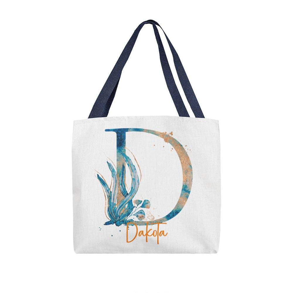 PERSONALIZABLE TOTE BAG | MONOGRAM - D | PERFECT GIFT for SISTER, MOM, BFF