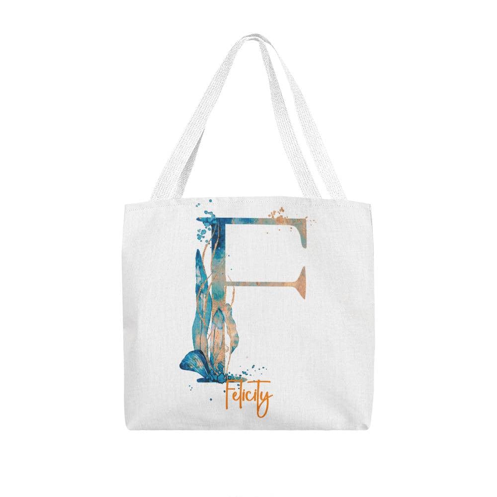 PERSONALIZABLE TOTE BAG | MONOGRAM - F | PERFECT GIFT for BFF, SISTER, CO-WORKER