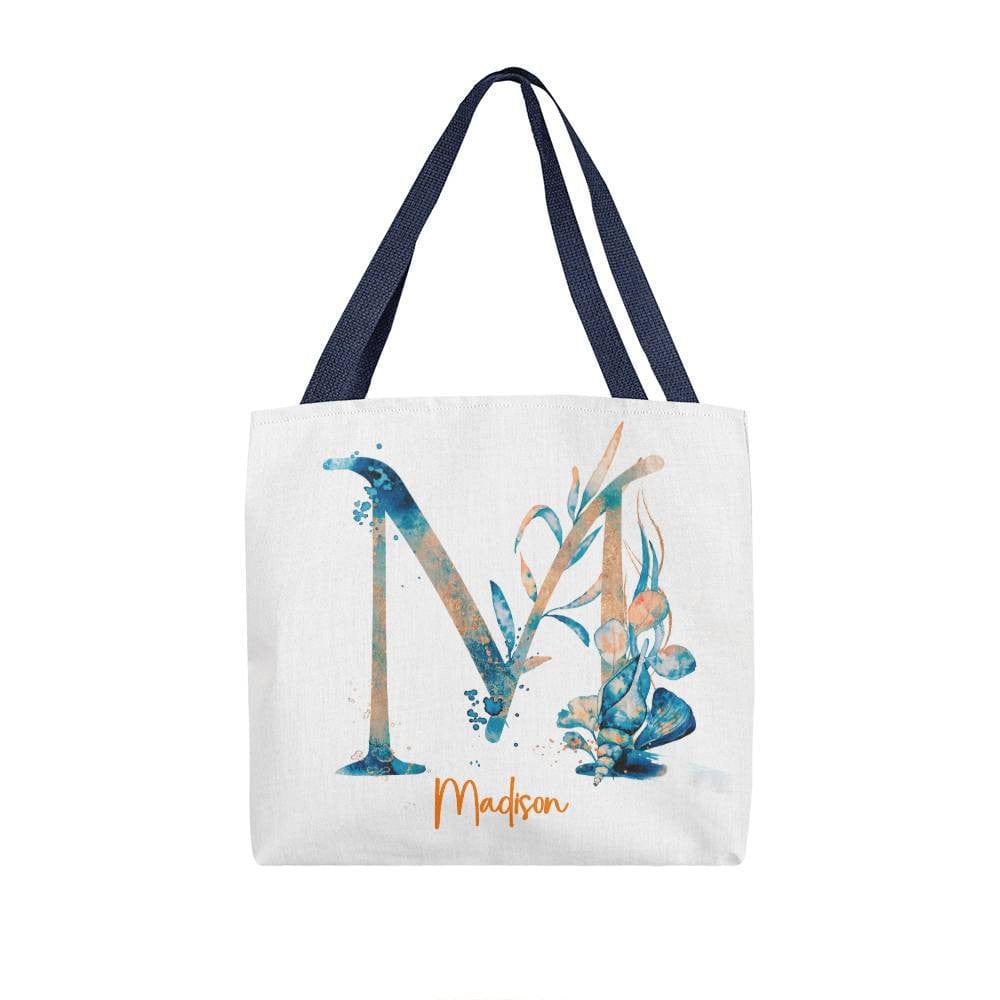 PERSONALIZABLE TOTE BAG | MONOGRAM - M | PERFECT GIFT for MOM, TEACHER, DAUGHTER